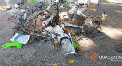 Queman 'Árbol de la Justicia' dedicado a normalistas desaparecidos de Ayotzinapa 
