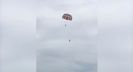 Mujer capta muerte de su esposo tras falla en paracaídas 