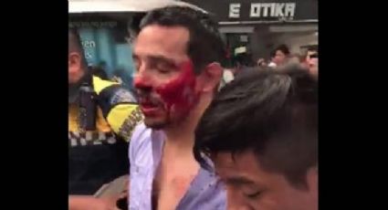 Policías golpean a hombre en Centro Histórico de CDMX