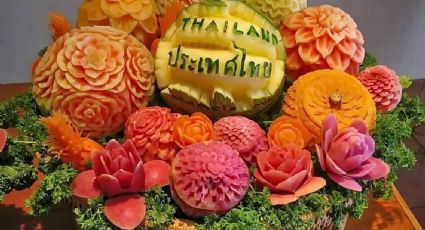 Escultura de frutas un arte ancestral en Tailandia
