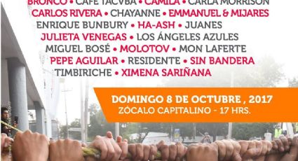 'Juntos siempre nos levantamos', artistas darán concierto gratis en el Zócalo