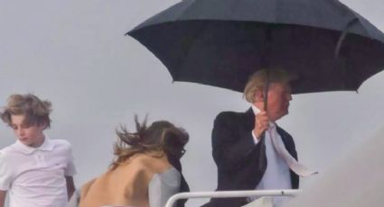 Trump usa paraguas y deja a Melania bajo la lluvia (VIDEO)