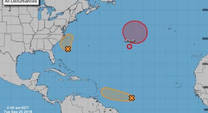 Tormenta tropical 'Leslie' se fortalece en el Atlántico