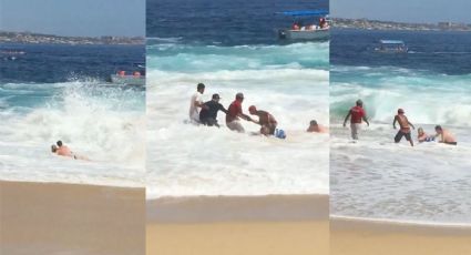 Olas arrastran a turistas a pesar de advertencias en Arco de Los Cabos (VIDEO)