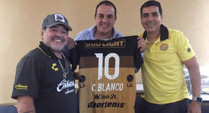 Se reúne Maradona con el gobernador de Morelos, Cuauhtémoc Blanco