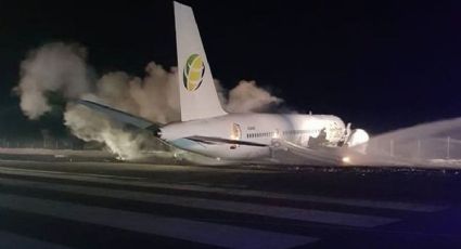 Avión realiza aterrizaje de emergencia y deja 6 heridos (VIDEO)