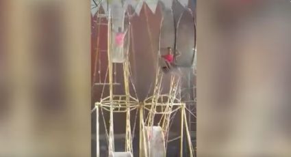 Acróbata de circo sufre aparatosa caída a 9 metros de altura (VIDEO) 