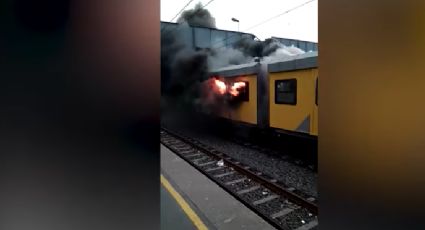 Tren 'cubierto en llamas' desconcierta a pasajeros (VIDEO) 