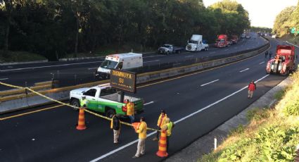 Accidente vehicular afecta circulación en la México-Cuernavaca