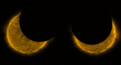 ESA comparte fotos del reciente eclipse solar parcial 