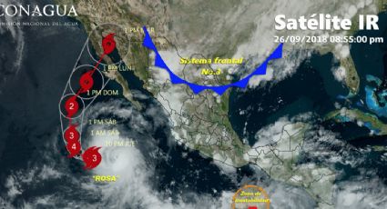 Alcanza huracán 'Rosa' categoría 4 en aguas del Océano Pacífico
