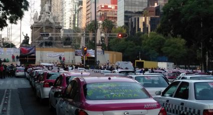 Se desplazan taxistas hacia el Ángel de la Independencia