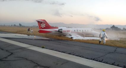 Se despista e incendia aeronave; suspende operaciones Aeropuerto de Toluca