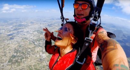Galilea Montijo salta de paracaídas, se desmaya y la critican en redes