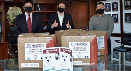 Recibe SSC donación de 10 mil cubrebocas de la Embajada Coreana en Mexico
