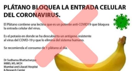 FALSO: Comer plátano evita contagiarse de coronavirus