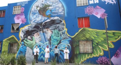 Rinden homenaje al personal de salud con mural en la Miguel Hidalgo