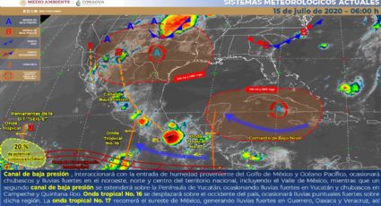 Prevén lluvias fuertes y actividad eléctrica en noroeste, norte y centro de México