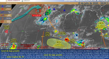 Para noroeste, norte, occidente y centro de México se esperan lluvias fuertes