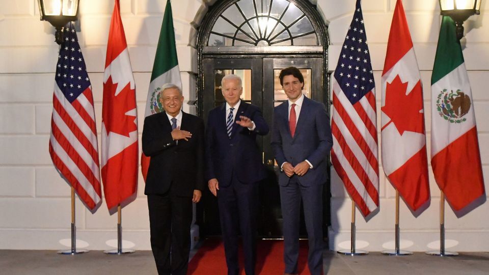Andres Manuel López Obrador, presidente de México; Joe Biden, presidente de EU; Justin Trudeau, Primer Ministro de Canadá.