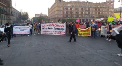 Cierran Insurgentes y protestan con pirotecnia artesanos de Tultepec y Zumpango