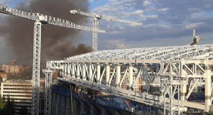 Reportan incendio en obras del estadio Santiago Bernabéu; queda sofocado
