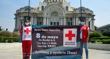 Con entrega de cubrebocas y gel antibacterial celebran Día Mundial de la Cruz Roja