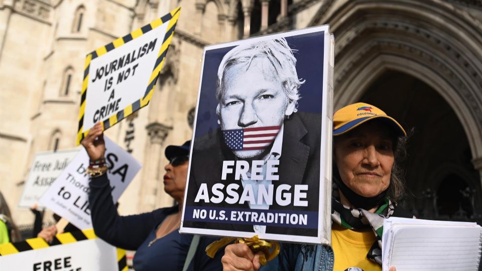 Protestas en contra de la extradición de Julian Assange a Estados Unidos