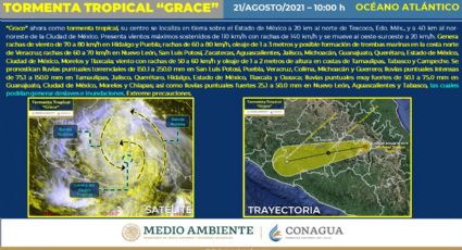 Huracán Grace tiempo real: se degrada a tormenta tropical, esta cerca del Edomex