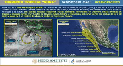 Tormenta tropical 'Nora' se acerca a costas mexicanas en el Pacifico