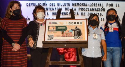 Presentan billete de lotería que conmemora independencia de Chiapas
