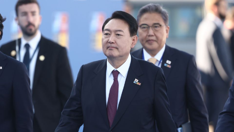 El presidente de Corea del Sur, Yoon Suk-Yeol, a su llegada a la segunda y última jornada de la Cumbre de la OTAN 2022.