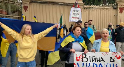 Ucranianos protestan frente a embajada rusa por recrudecimiento de ataques