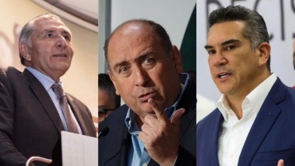Adán Augusto López, secretario de gobernación; Rubén Moreira, diputado del PRI; Alejandro Moreno, dirigente del PRI.