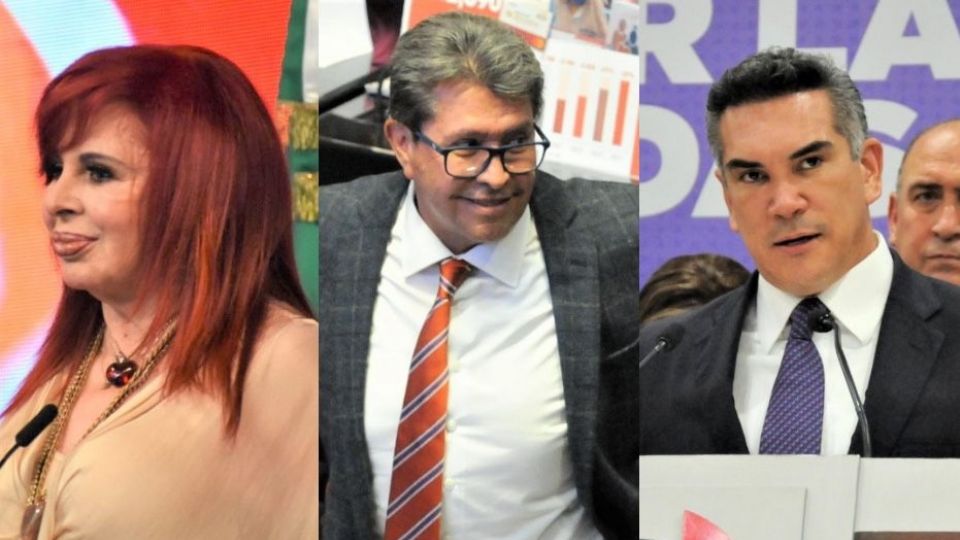 Layda Sansores, gobernadora de Campeche; Ricardo Monreal, senador por Morena; Alejandro Moreno, dirigente del PRI.