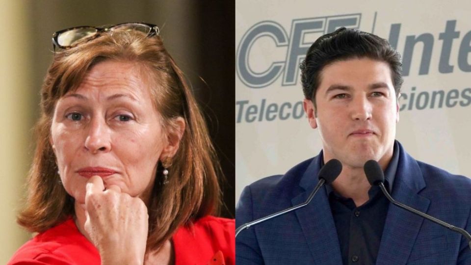 Tatiana Clouthier, ex secretaria de Economía; Samuel García, gobernador de Nuevo León.