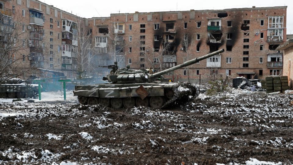 Un tanque ruso en territorio ucraniano