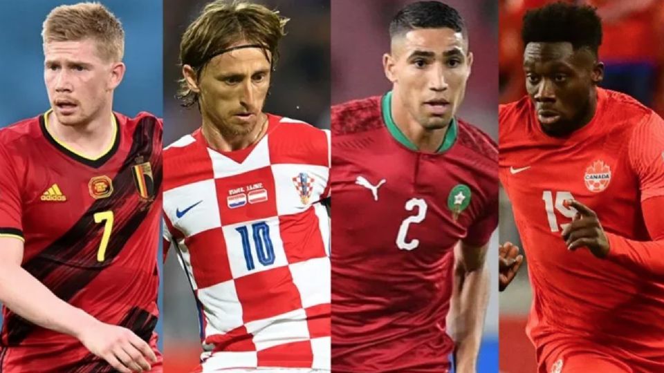Kevin De Bruyne, Luka Modric, Achraf Hakimi y Alphonso Davies, las estrellas del grupo F del Mundial Qatar 2022