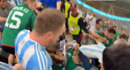 México vs Argentina genera pelea entre aficionados; este es el VIDEO del momento exacto