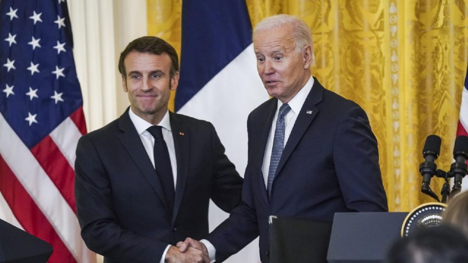 Joe Biden y Emmanuel Macron, en una reunión