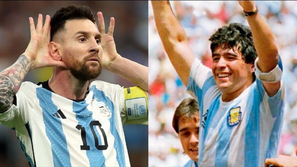 Lionel Messi y Diego Armando Maradona, astros de Argentina