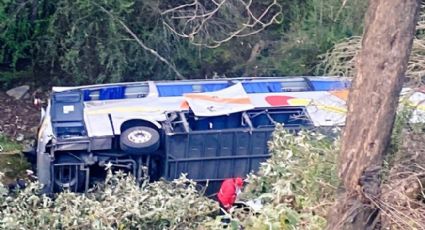 Autobús de pasajeros cae al barranco en la autopista México-Puebla; hay un muerto y 17 lesionados
