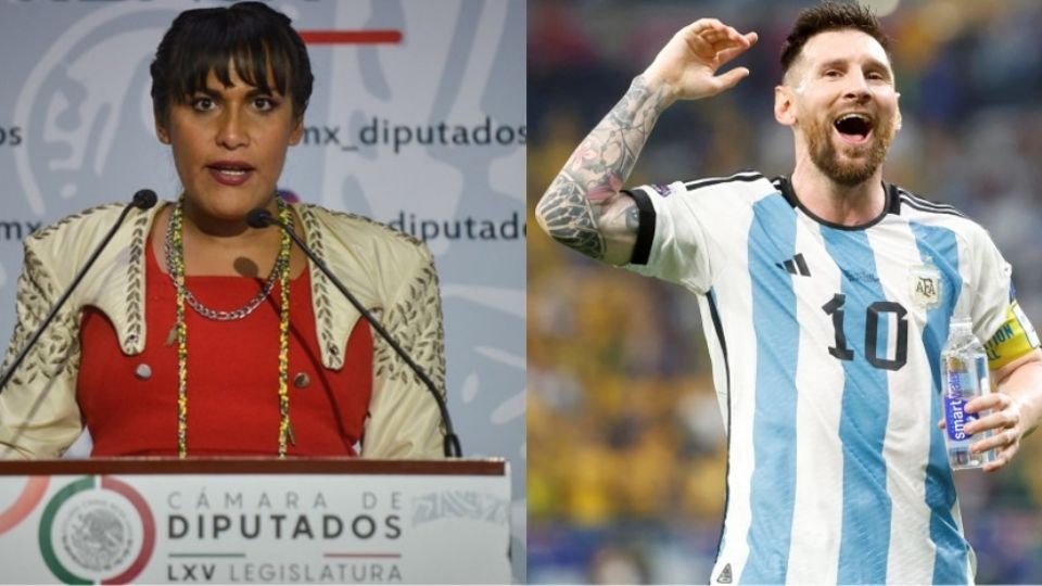 María Clemente,diputada de Morena, y Messi.