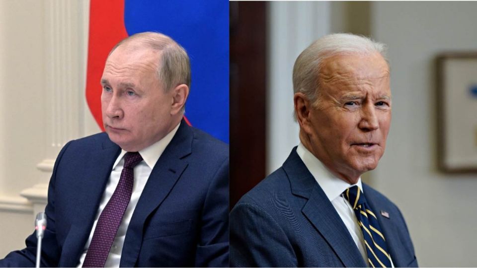Vladimir Putin y Joe Biden, presidentes de Rusia y EU, respectivamente.