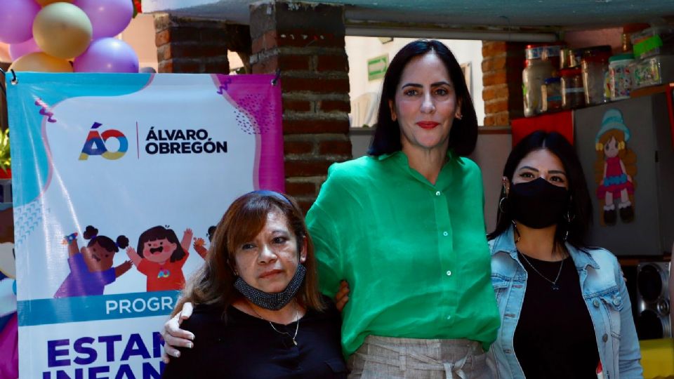 La alcaldesa de Álvaro Obregón, Lía Limón, en la inauguración de una nueva estancia infantil.