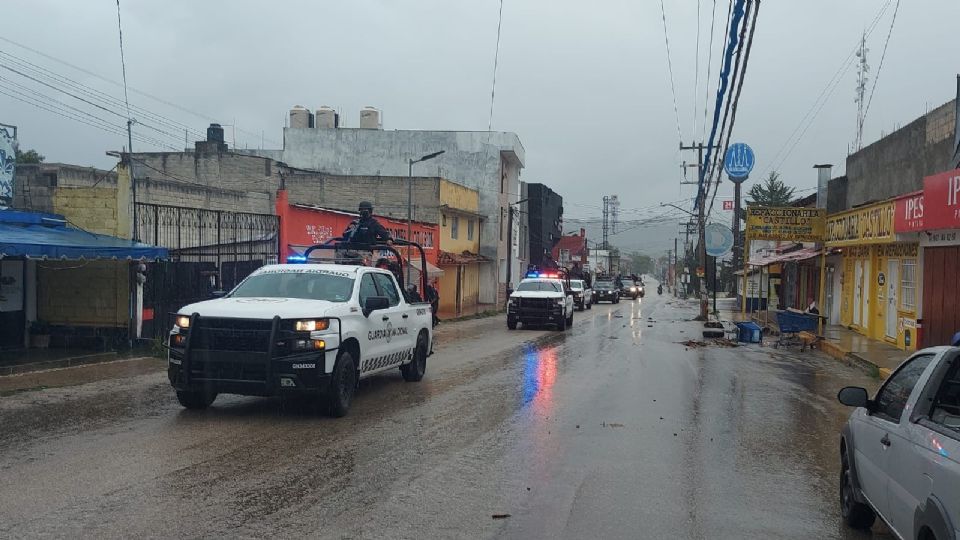 Tras el enfrentamiento, elementos de la Guardia Nacional realizaron patrullajes por calles de San Cristóbal de las Casas.