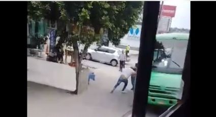 VIDEO| Choferes de la Ruta 87 se agarran a golpes por el pasaje en Tlalpan