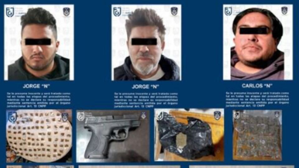 Agentes de la Policía de Investigación capturaron a tres integrantes de la banda denominada Tercera Acción Destructiva (3AD).