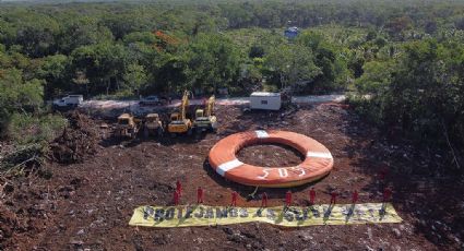 Greenpeace protesta contra reinicio ilegal de obras del Tren Maya