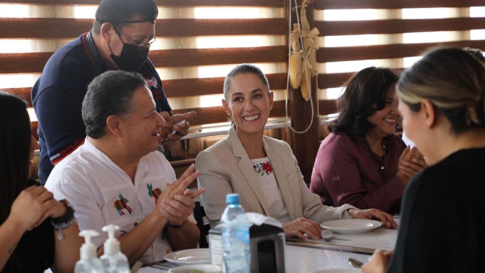 Claduida Sheinbaum, jefa de Gobierno de la CDMX, durante una visita a Hidalgo.